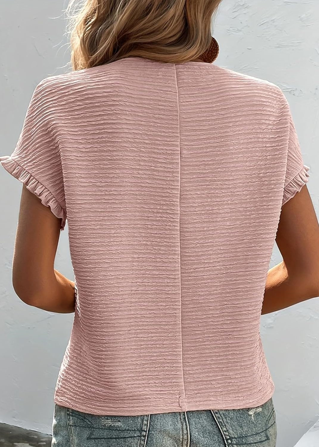 ✨Women's Short Sleeve Ruffle Casual Summer Textured T Shirts(BUY 3 FREE SHIPPING)