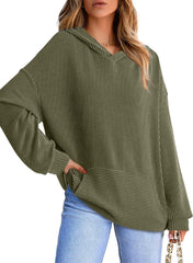 ✨Women's Ribbed Knit Pullover Hoodie (Buy 2 Free Shipping)