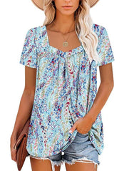 ✨Women's Summer Pleated Printed Short-Sleeves(Buy 3 Free Shipping)