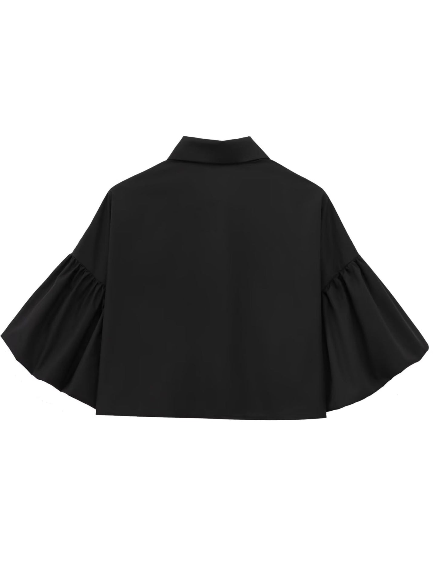 ✨Womens Cute Lantern Sleeve Collar Button Down Crop Tops(buy 2 free shipping)