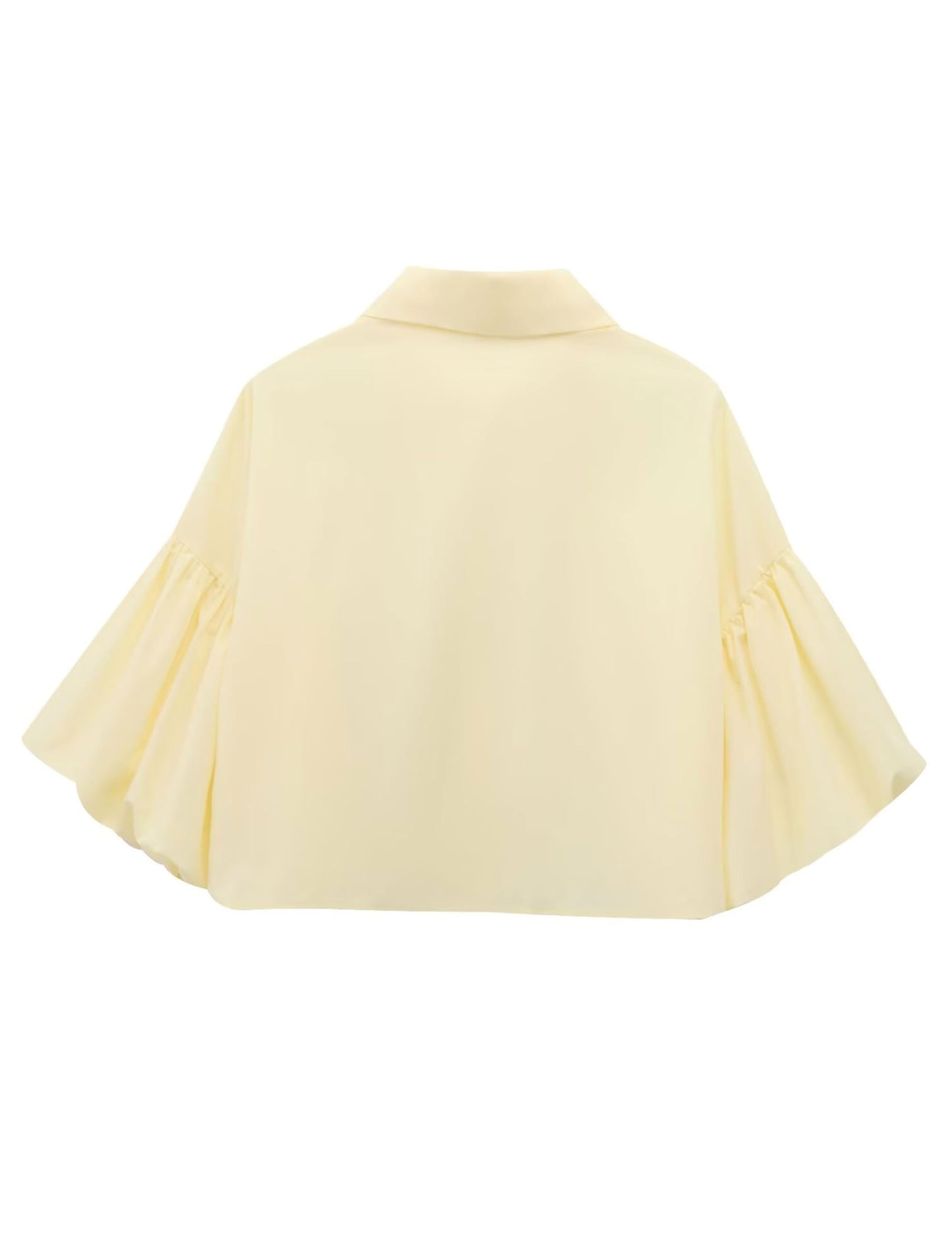 ✨Womens Cute Lantern Sleeve Collar Button Down Crop Tops(buy 2 free shipping)