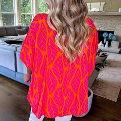 ✨2025 Women Leaf Print Smocked Puff Sleeve Blouse(BUY 2 FREE SHIPPING)