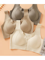 Front Closure Seamless Push Up Back Smoothing & Anti-Sagging Wireless Bra