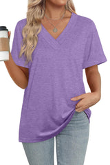 ✨women's Summer Tops Short Sleeve Basic Casual V Neck T Shirts(BUY 3 FREE SHIPPING)
