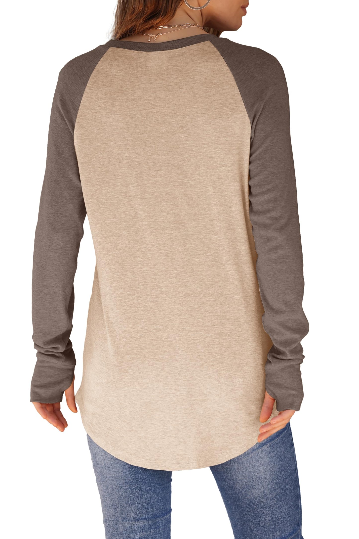 ✨Womens Long Sleeve Thumb Hole Shirts Tunic Tops to Wear with Leggings(buy 2 free shipping)