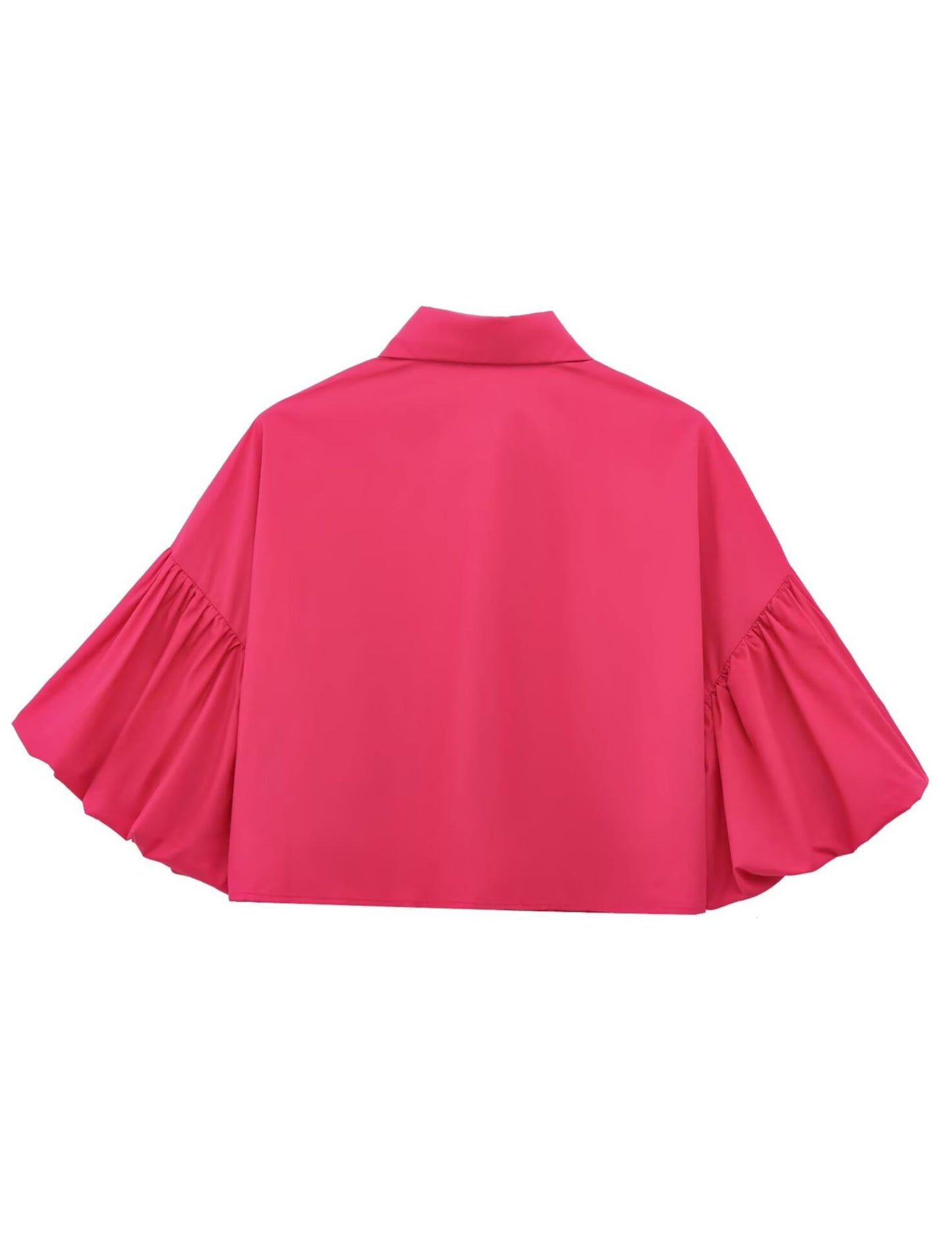✨Womens Cute Lantern Sleeve Collar Button Down Crop Tops(buy 2 free shipping)