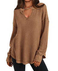 ✨Women's Waffle Knit Exposed Seam Pullover(Buy 2 Free Shipping)