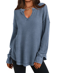 ✨Women's Waffle Knit Exposed Seam Pullover(Buy 2 Free Shipping)