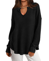 ✨Women's Waffle Knit Exposed Seam Pullover(Buy 2 Free Shipping)