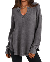 ✨Women's Waffle Knit Exposed Seam Pullover(Buy 2 Free Shipping)