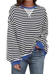 ✨Women's Striped Oversized Sweatshirt (Buy 2 Free Shipping)