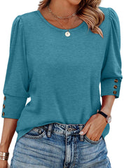 ✨Women's Casual 3/4 Sleeve with Buttons Dressy Blouses(buy 3 free shipping)