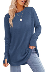 ✨Womens Long Sleeve Thumb Hole Shirts Tunic Tops to Wear with Leggings(buy 2 free shipping)