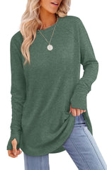 ✨Womens Long Sleeve Thumb Hole Shirts Tunic Tops to Wear with Leggings(buy 2 free shipping)