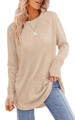 ✨Womens Long Sleeve Thumb Hole Shirts Tunic Tops to Wear with Leggings(buy 2 free shipping)