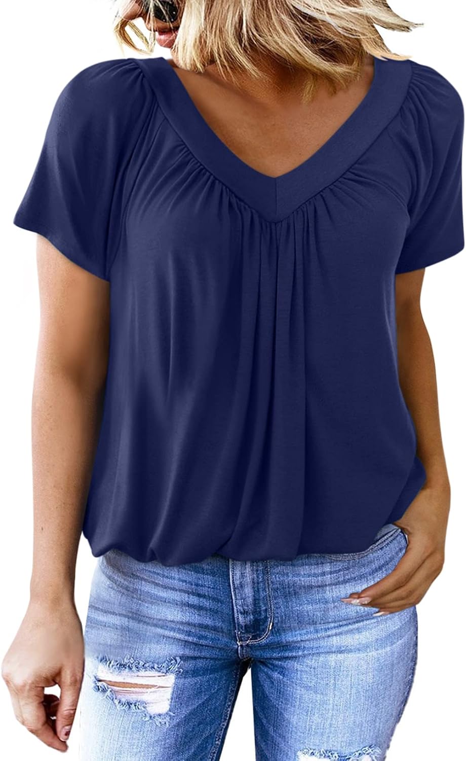 ✨Women's Casual Short Sleeve V Neck Basic T-shirts (BUY 3 FREE SHIPPING)