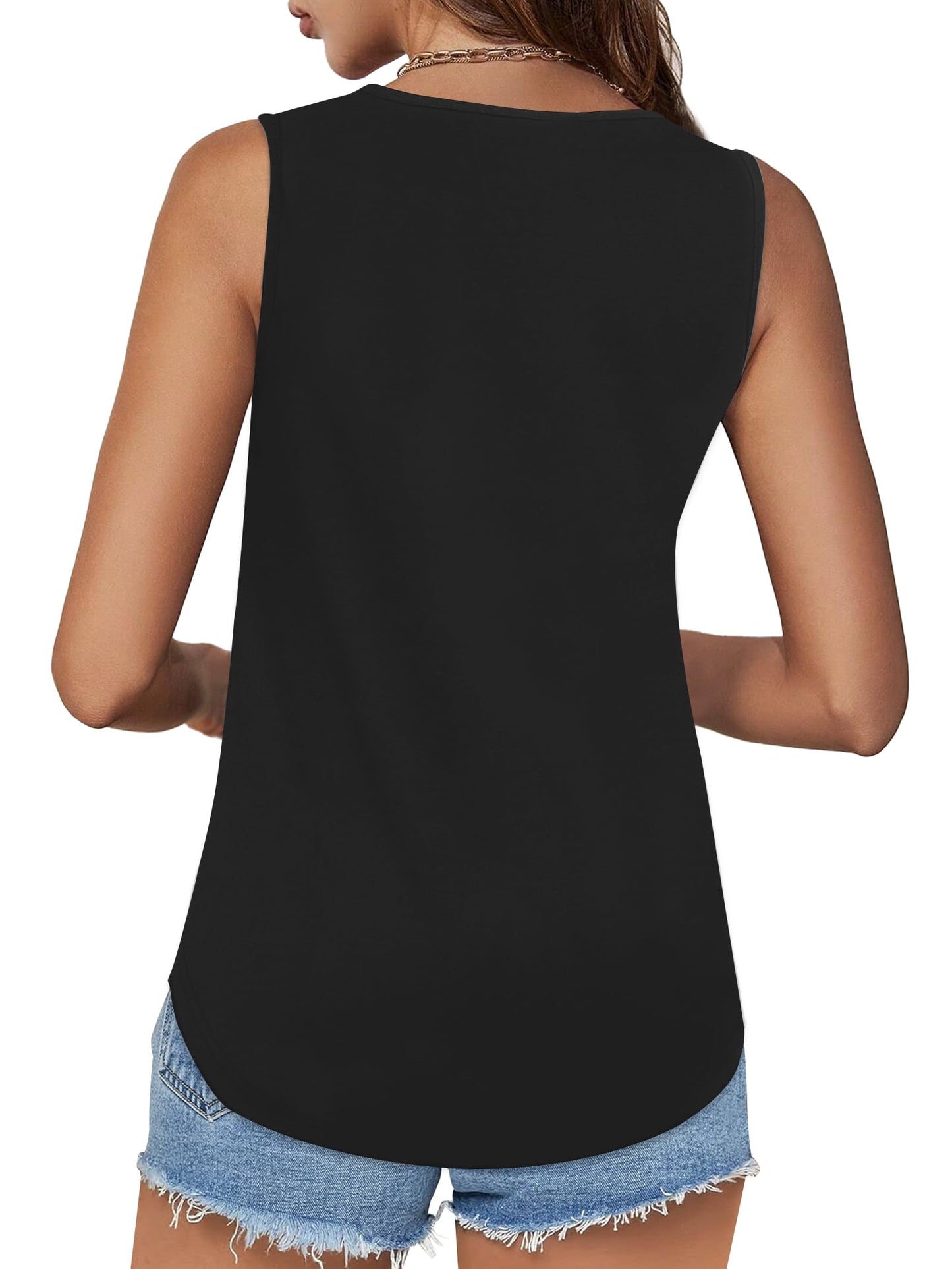 ✨Womens Shirts Casual Square Neck Sleeveless Tunic Tops(buy 3 free shipping)