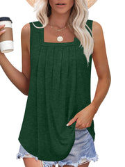 ✨Womens Shirts Casual Square Neck Sleeveless Tunic Tops(buy 3 free shipping)