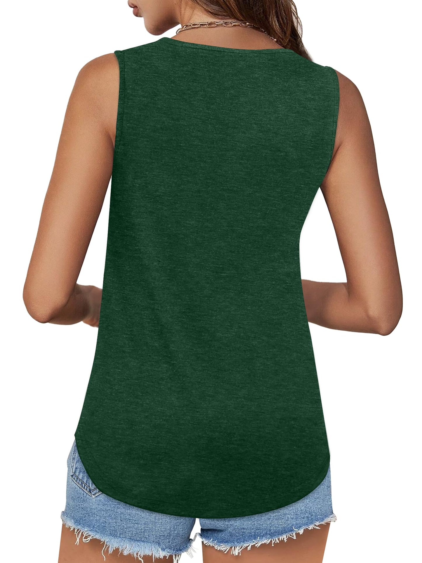 ✨Womens Shirts Casual Square Neck Sleeveless Tunic Tops(buy 3 free shipping)