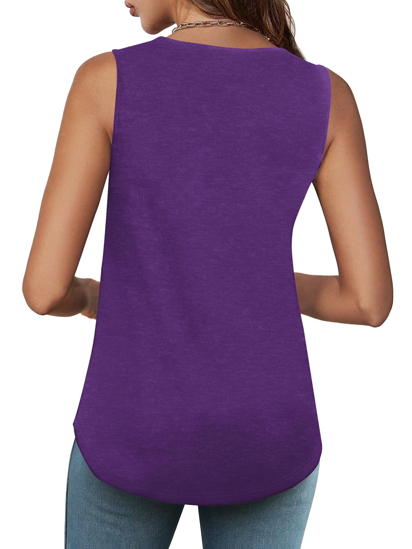 ✨Womens Shirts Casual Square Neck Sleeveless Tunic Tops(buy 3 free shipping)