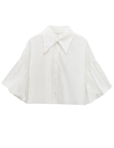 ✨Womens Cute Lantern Sleeve Collar Button Down Crop Tops(buy 2 free shipping)