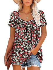 ✨Women's Summer Pleated Printed Short-Sleeves(Buy 3 Free Shipping)