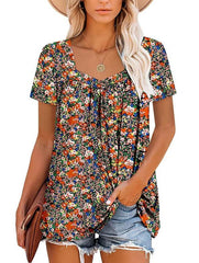 ✨Women's Summer Pleated Printed Short-Sleeves(Buy 3 Free Shipping)
