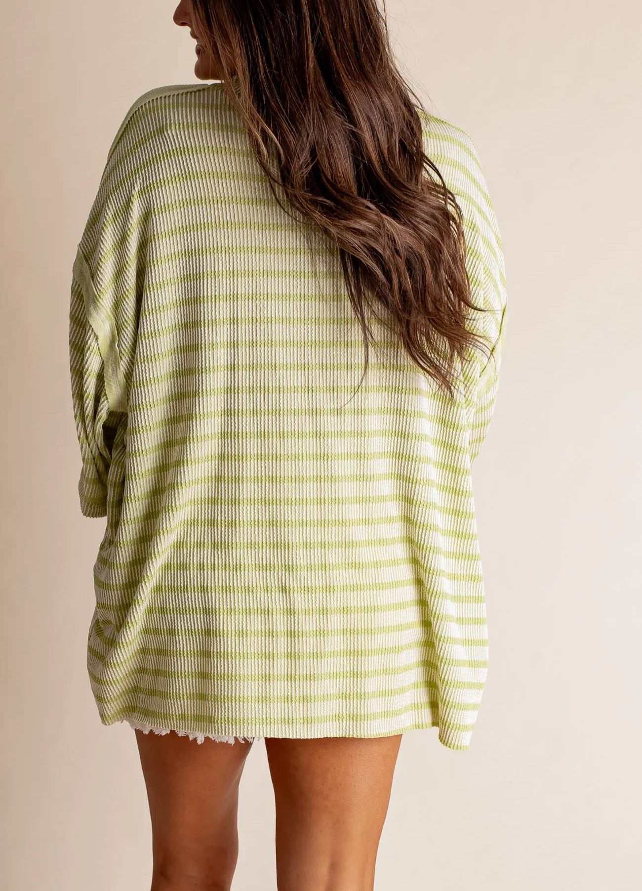 Women's 2025 Spring New Ribbed Striped Crew Neck Pocket Top(Buy 2 Free Shipping)