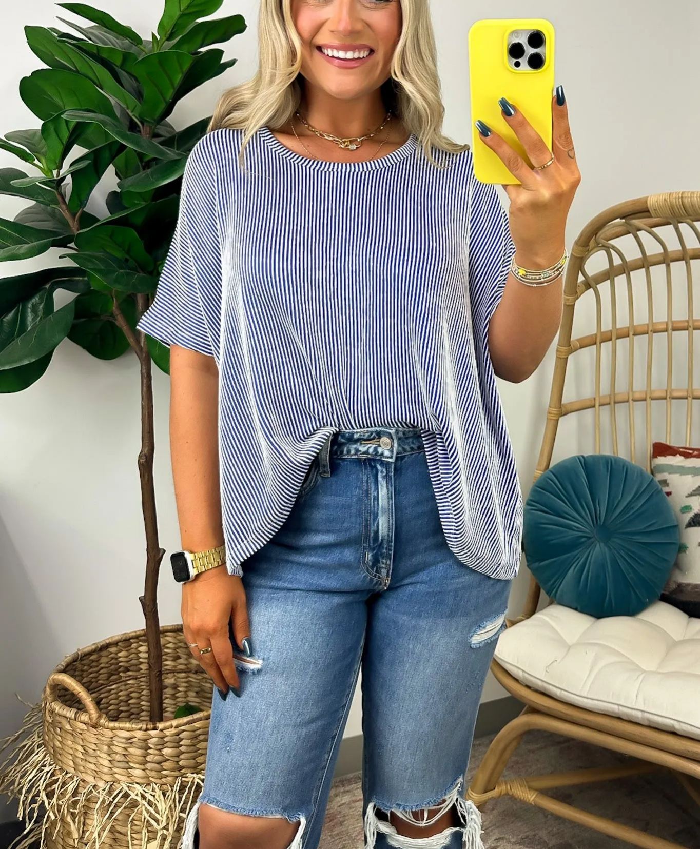 Hot Sale Two Tone Rib Knit Oversized Top(Buy 3 Free Shipping)