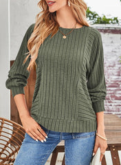 ✨Women's Soft Ribbed Crewneck Long Sleeve Shirts Knit Tops