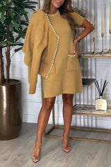 Women's Elegant Solid Color Dress Set