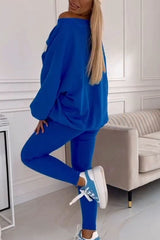 Women's Casual NY Letter Long Sleeve Two Piece Set