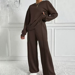 Women's Cozy Long-Sleeve Top & Pants Set
