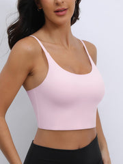 Sexy U-Back Yoga Bra with Adjustable Thin Straps for Shaping and Support HotPink