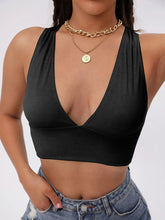 Sexy High Elastic Plain Color Sports Vest Black