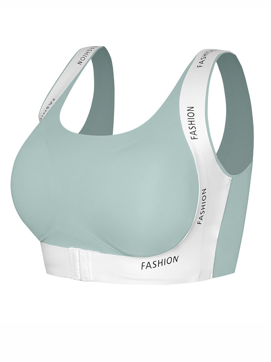 Front-Closure Wire-Free Push-Up Sports Bra