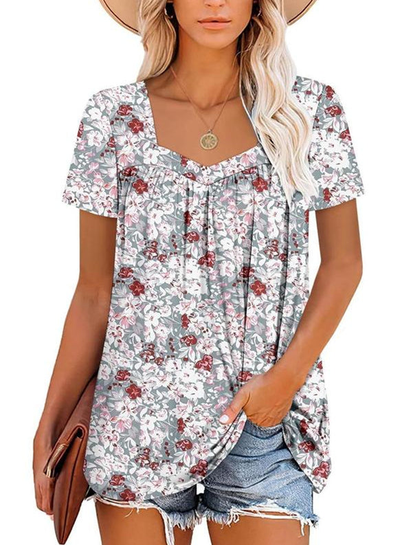 ✨Women's Summer Pleated Printed Short-Sleeves(Buy 3 Free Shipping)