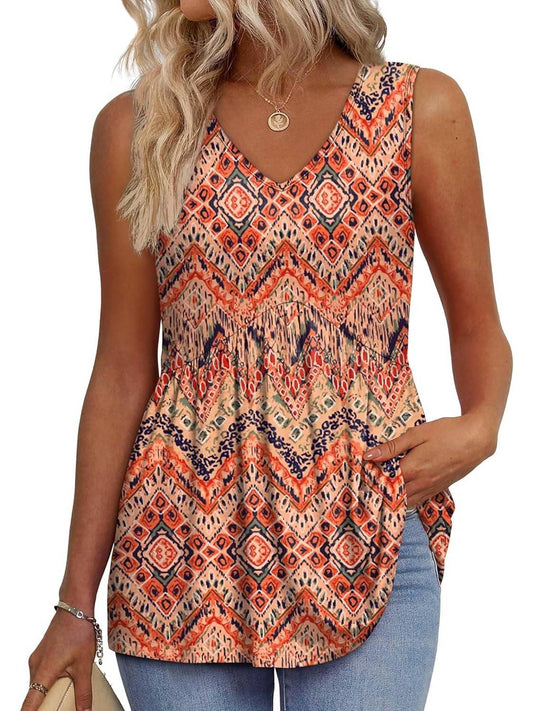 📣Women Dressy Sleeveless V Neck Babydoll Tank Tops(Buy 3 Free Shipping)