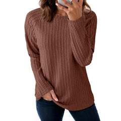 Women's Tops Long Sleeve Crewneck Knit Basic Tee Lightweight Shirts