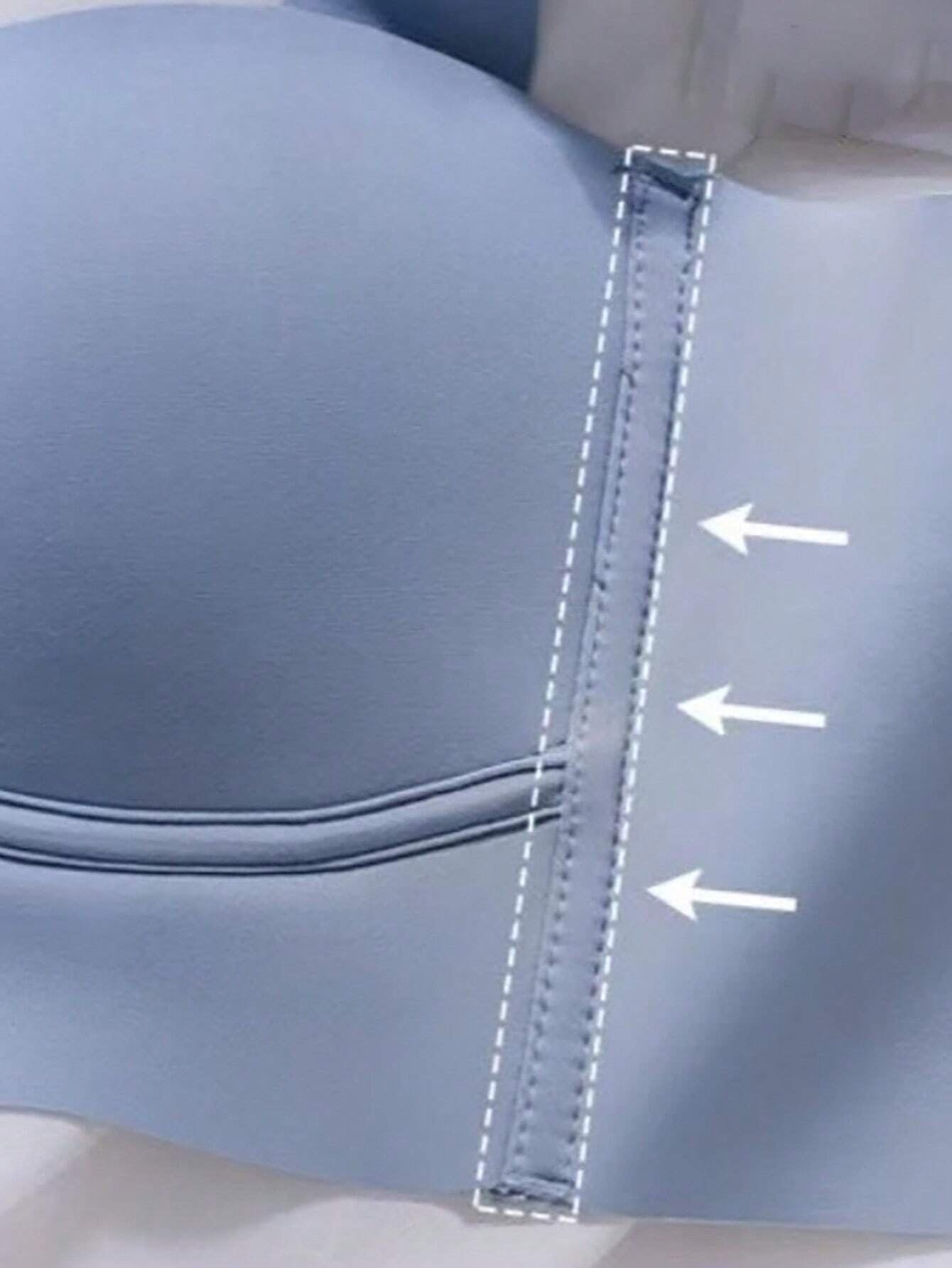 Seamless Gathered Thin Wireless Anti-Sag Sports Bra