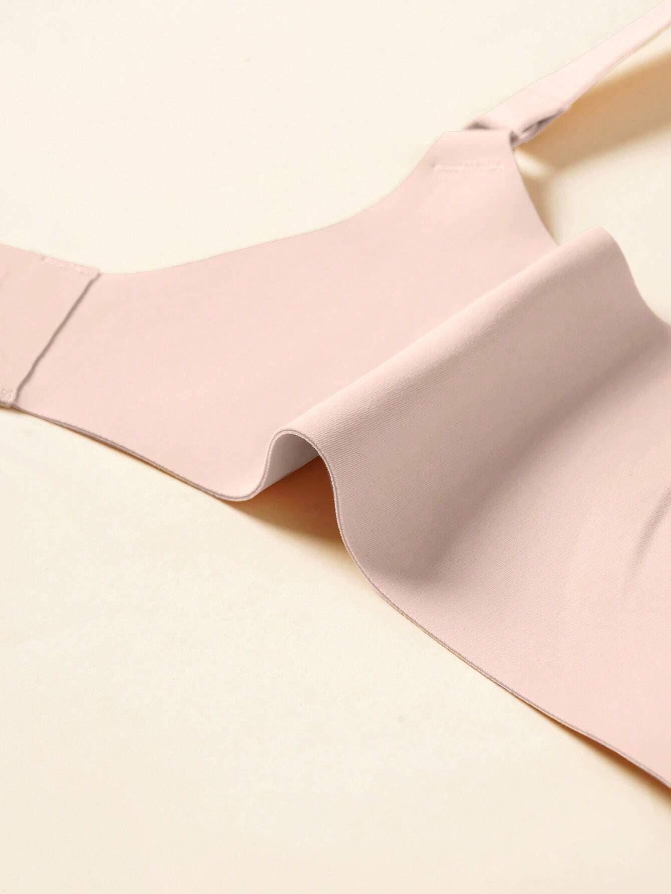 Soft Gel Seamless Wireless One-Piece Fixed Cup Nursing Bra Pink