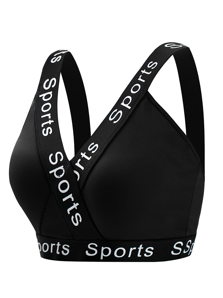 Bra-less Yoga Sports Fitness Tank Top Bra Black