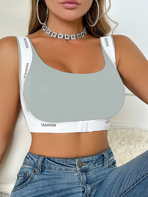 Front-Closure Wire-Free Push-Up Sports Bra
