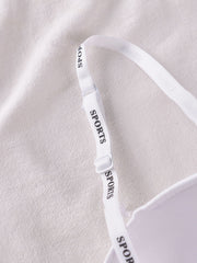 Front-Clasp Seamless Push-Up Cross-Strap Lettered Sexy Bra