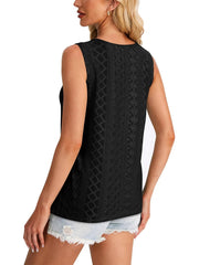✨Women's Keyhole Neck Trendy Sleeveless Pleated Tank Tops(Buy 3 Free Shipping)