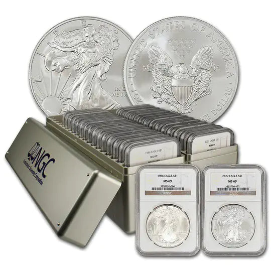 ⏰Limited TIme 1986-2024 American Silver Eagle 39-pc Set NGC MS69