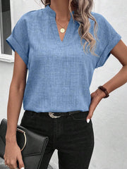 ✨Women's Summer V-neck Casual Short-sleeved Basic Tops(BUY 3 FREE SHIPPING)