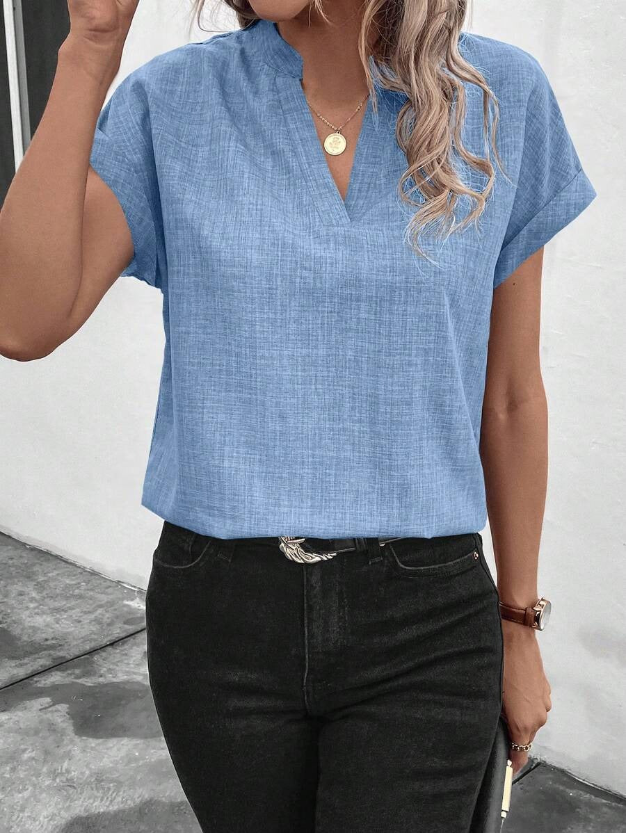 ✨Women's Summer V-neck Casual Short-sleeved Basic Tops(BUY 3 FREE SHIPPING)