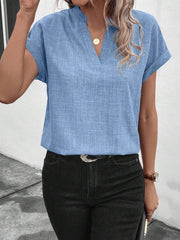 ✨Women's Summer V-neck Casual Short-sleeved Basic Tops(BUY 3 FREE SHIPPING)