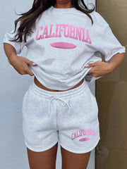 Unisex 2-Piece Casual Sportswear Set – T-Shirt and Shorts Outfit for Men and Women